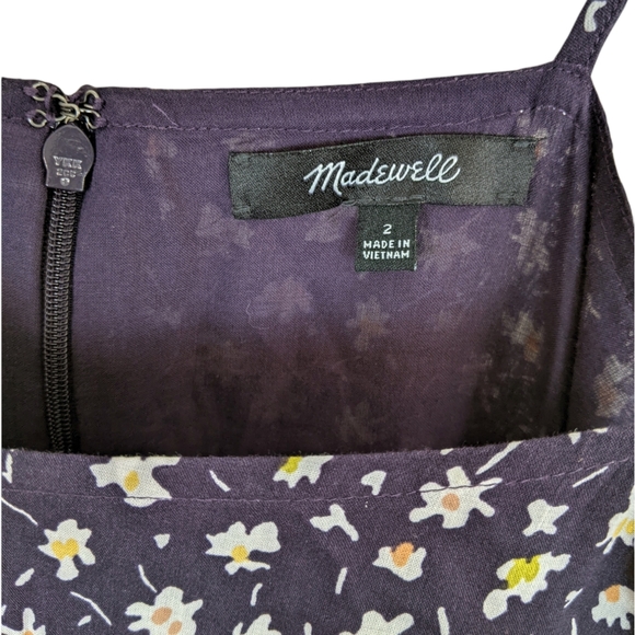 Madewell Navy Floral Sleeveless Tiered Midi Dress - Picture 9 of 11